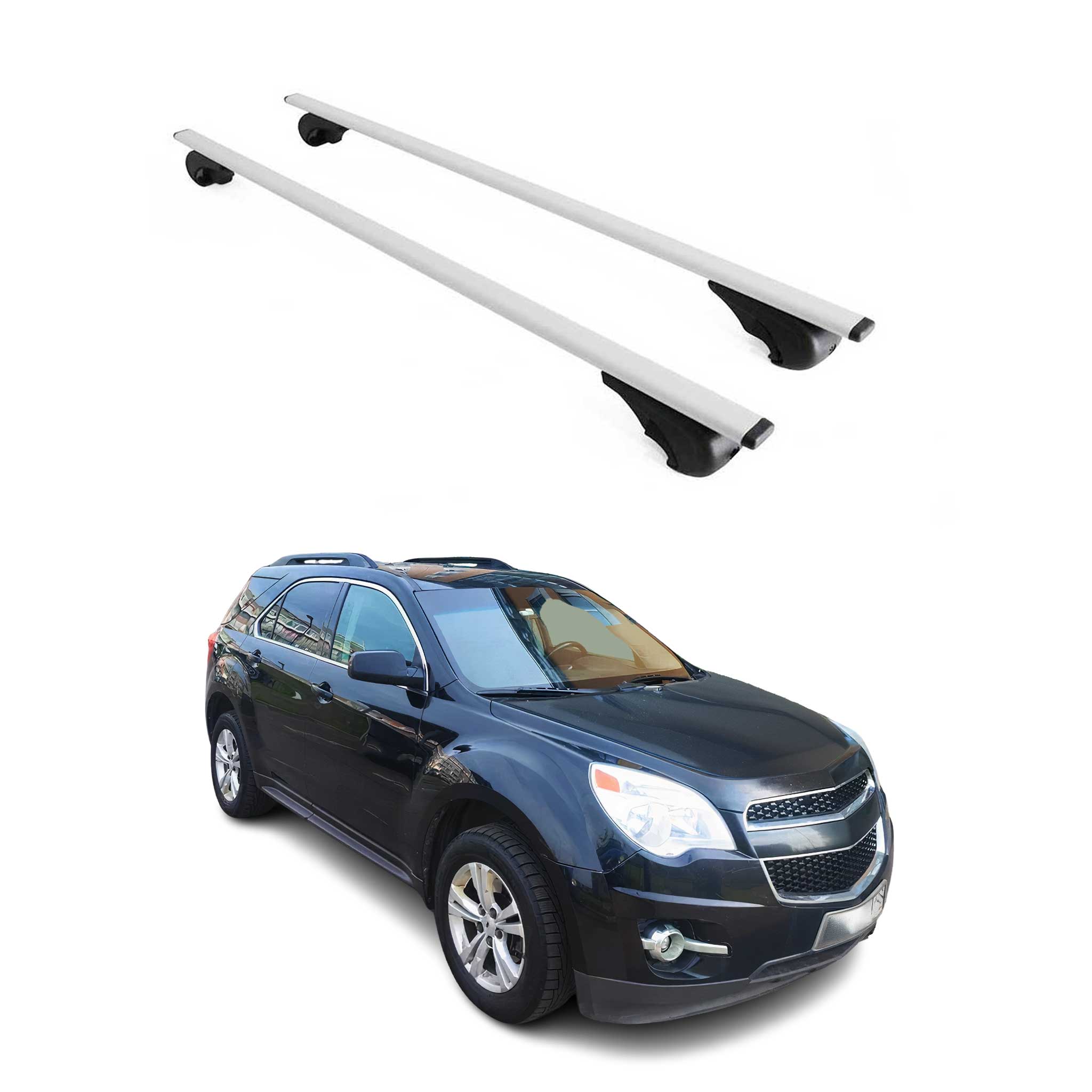 OMAC USA 2010-2017 Chevrolet Equinox Roof Rack Cross Bars Silver, raised roof rails