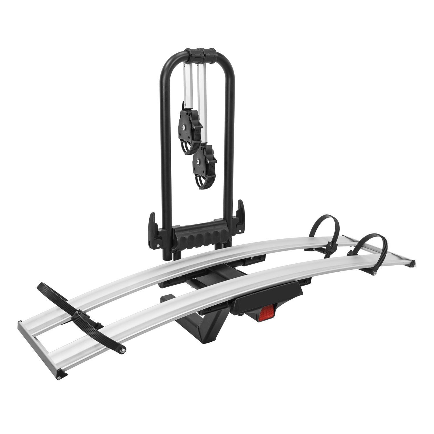 OMAC USA Hitch Mounted Foldable 2 Bicycle Carrier 2” Receiver Car Truck SUV, trunk bike racks, reverse view