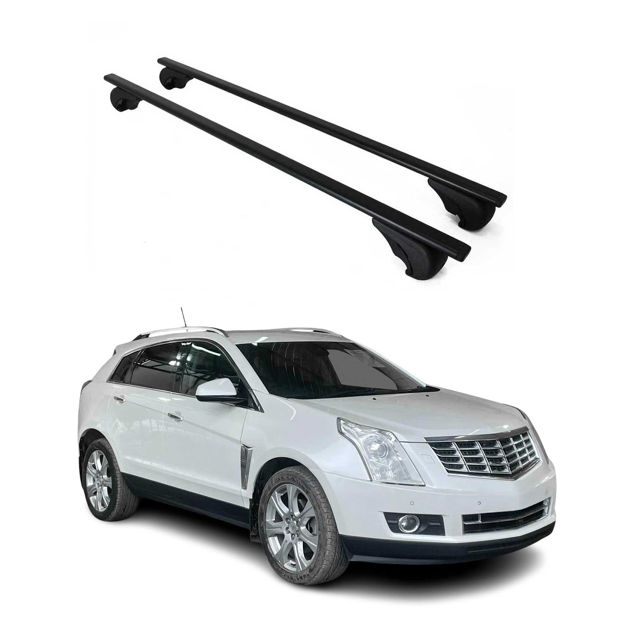 OMAC USA Roof Rack Cross Bars Carrier Durable for Cadillac SRX 2004-2016 Black 2Pcs, raised roof rails