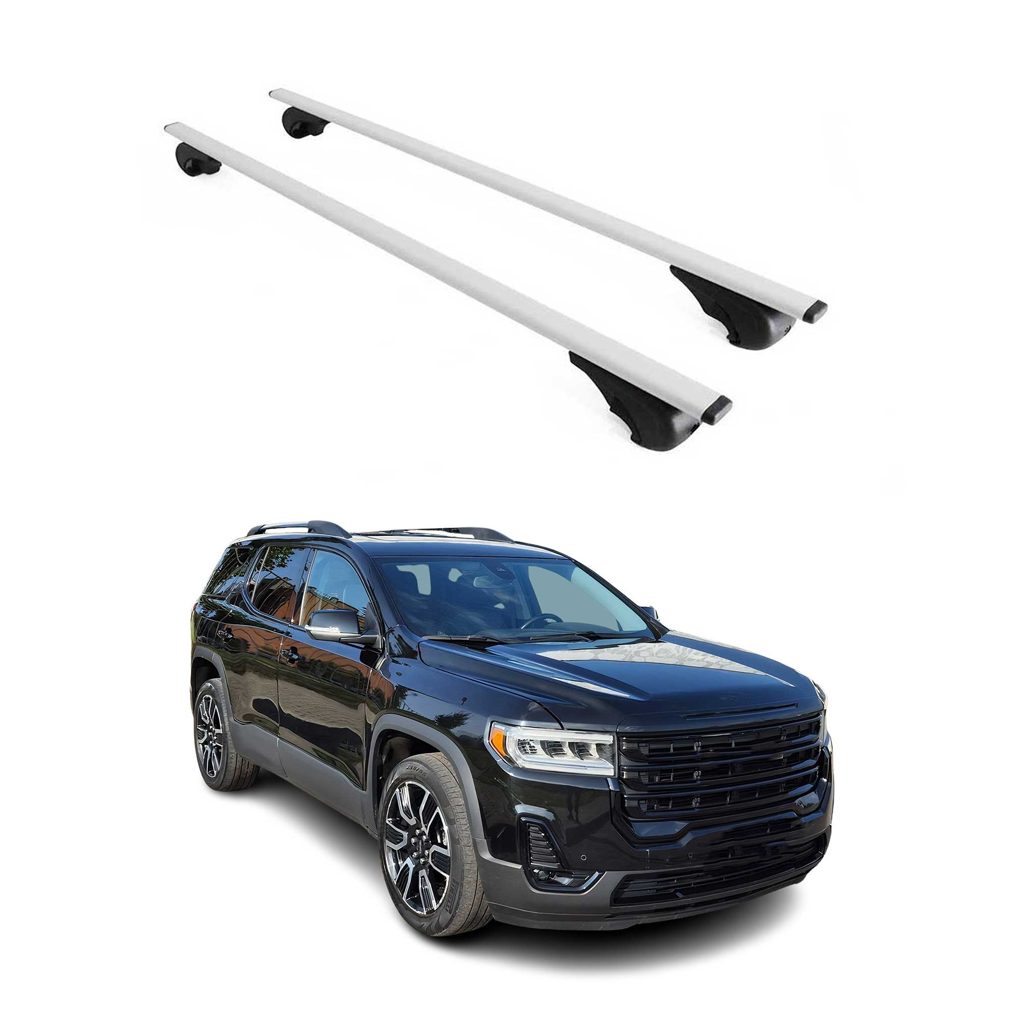OMAC USA 2017-2023 GMC Acadia Roof Rack Cross Bars Silver, raised roof rails