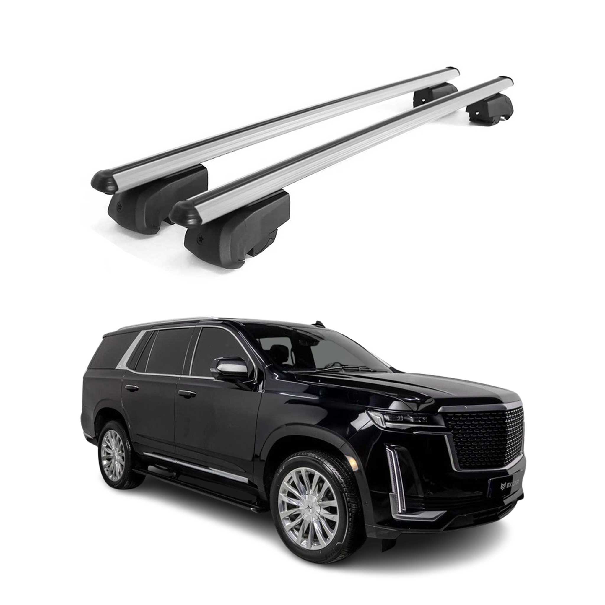 OMAC USA 2021-2026 Cadillac Escalade Roof Rack Cross Bars Silver, flush-mounted roof rails
