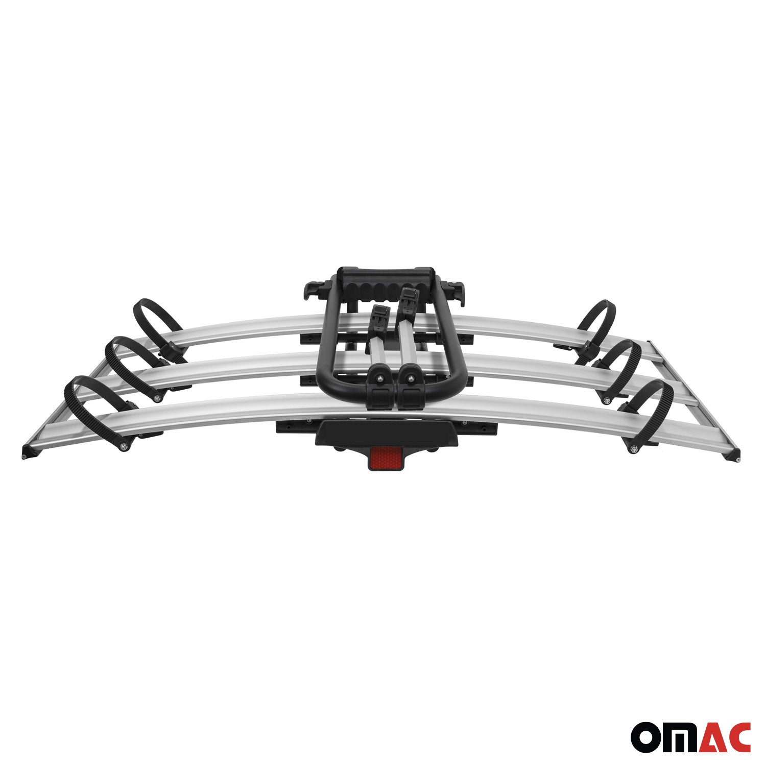 OMAC USA 3 Bicycle Carrier 2” Receiver Hitch Mounted Foldable Rack SUV Truck Car, trunk bike racks, reverse view