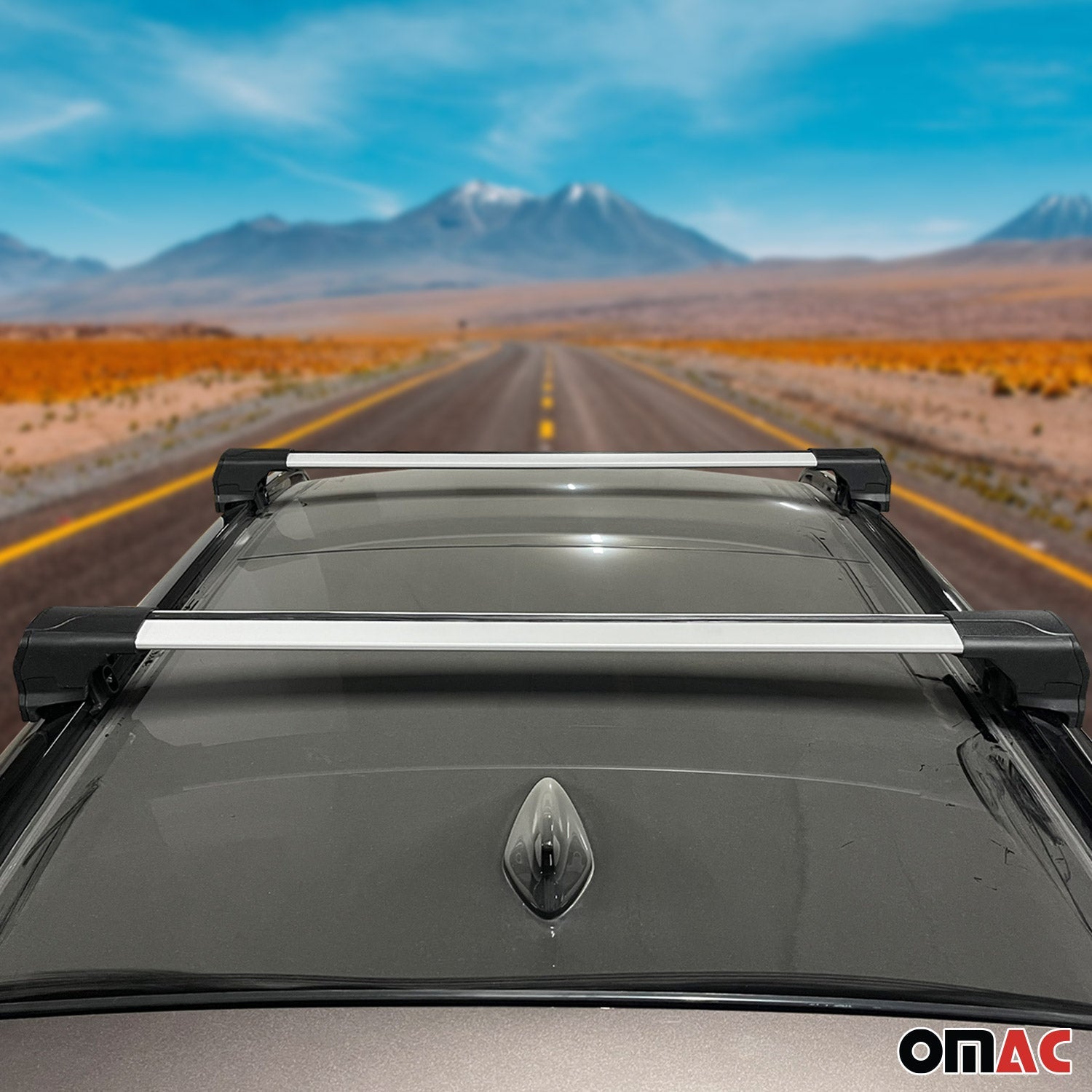 OMAC USA 2013-2016 Buick Encore Roof Rack Cross Bars Silver, flush-mounted roof rails, additional view