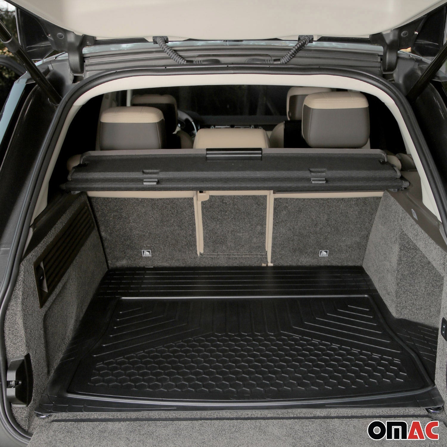 OMAC USA 2020-2023 GMC Acadia Universal Cargo Mat Liner Waterproof Rubber Black 1Pc, basic cargo liners, alternate view