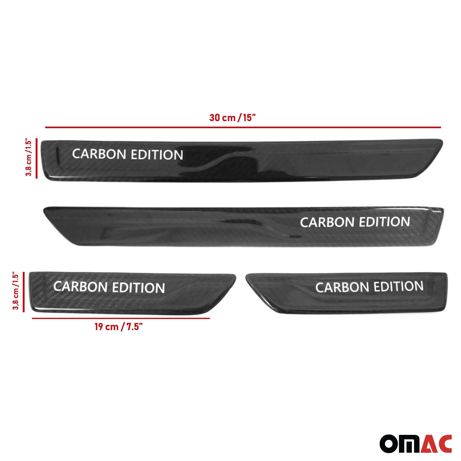 OMAC USA GMC Door Sill Scuff Plate Scratch Protector Carbon Fiber Edition 4 Pcs, door sill covers, close-up detail