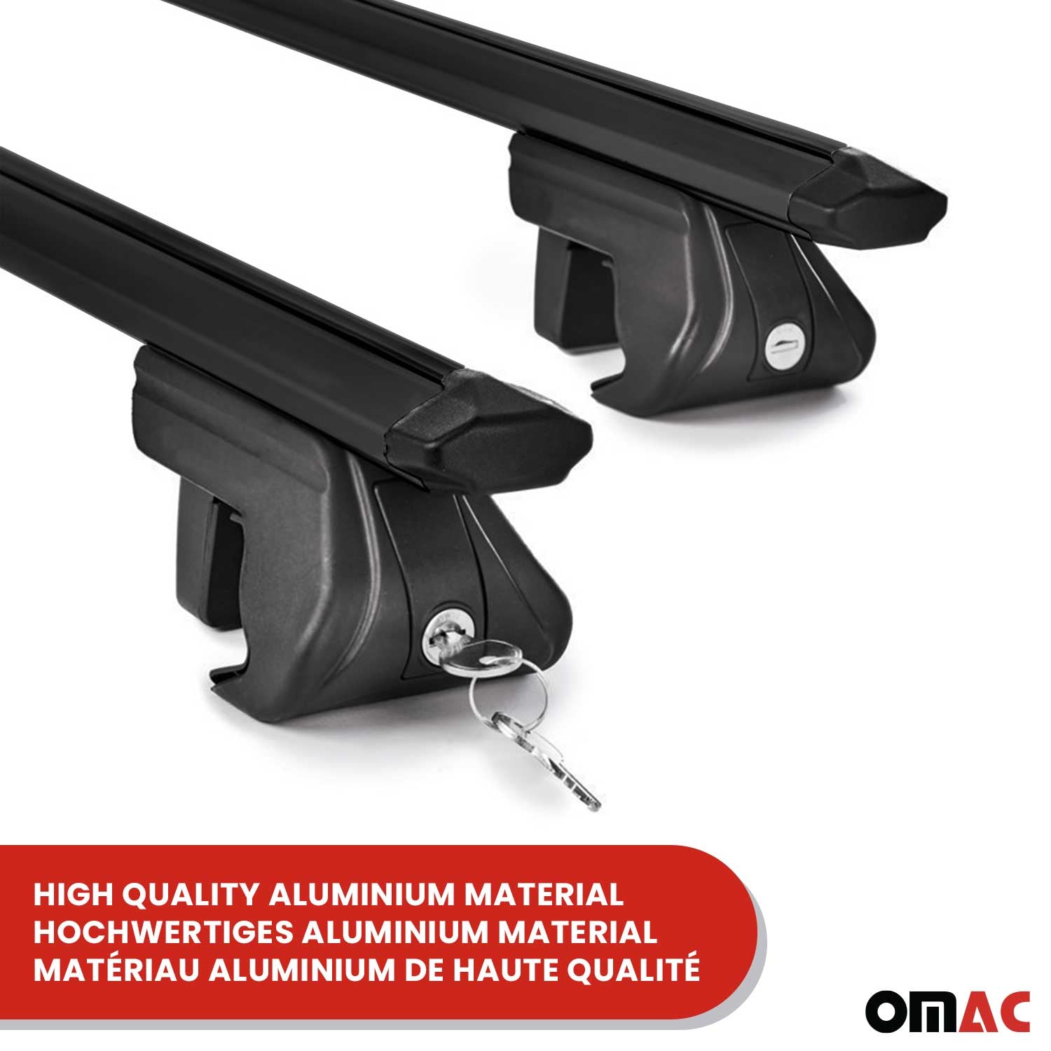 OMAC USA 2010-2016 Cadillac SRX Roof Rack Cross Bars Black, raised roof rails, fitment detail