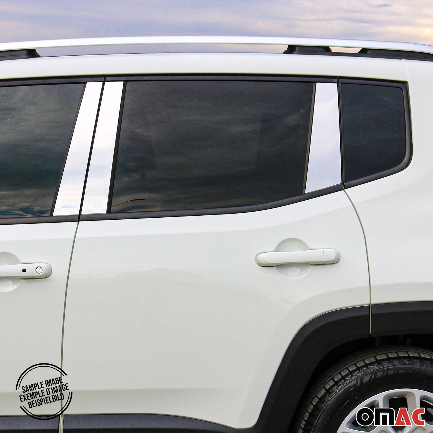 OMAC USA 2013-2022 Buick Encore Window B Pillar Posts Door Trim Cover Stainless Steel Silver 6x, alternate view