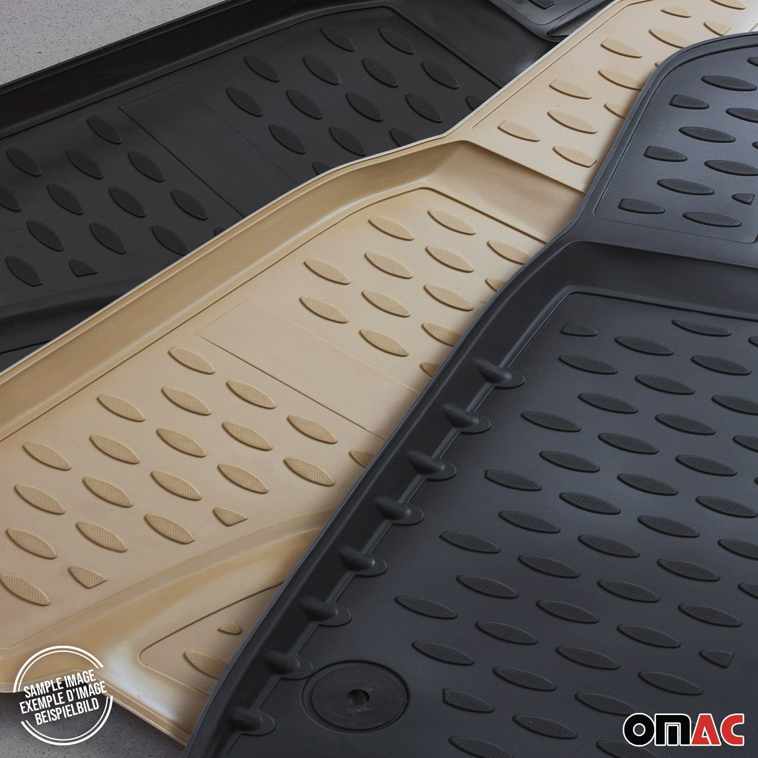 OMAC USA 2015-2022 Chevrolet Colorado Crew Cab Floor Mats Liners Full Set All Weather, classic floor mats, additional view 2
