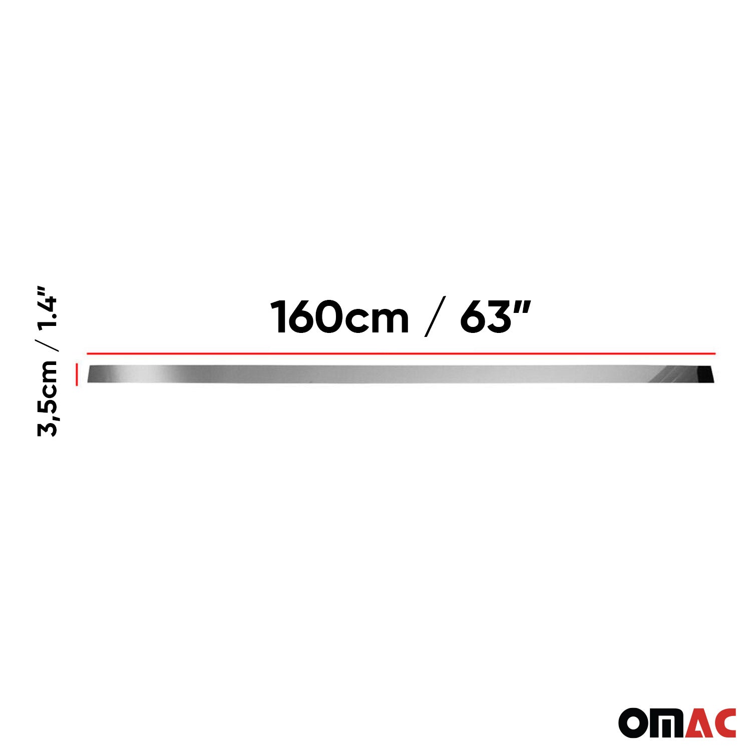 OMAC USA 2014-2019 GMC Sierra 1500/2500/3500 HD Rear Trunk Molding Trim Stainless Steel Silver 1Pc, additional view