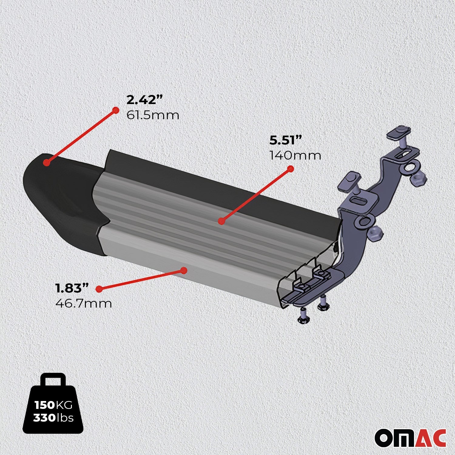 OMAC USA 2015-2024 Chevrolet Colorado / GMC Canyon Nerf Bar Side Step Running Boards Alu, product detail