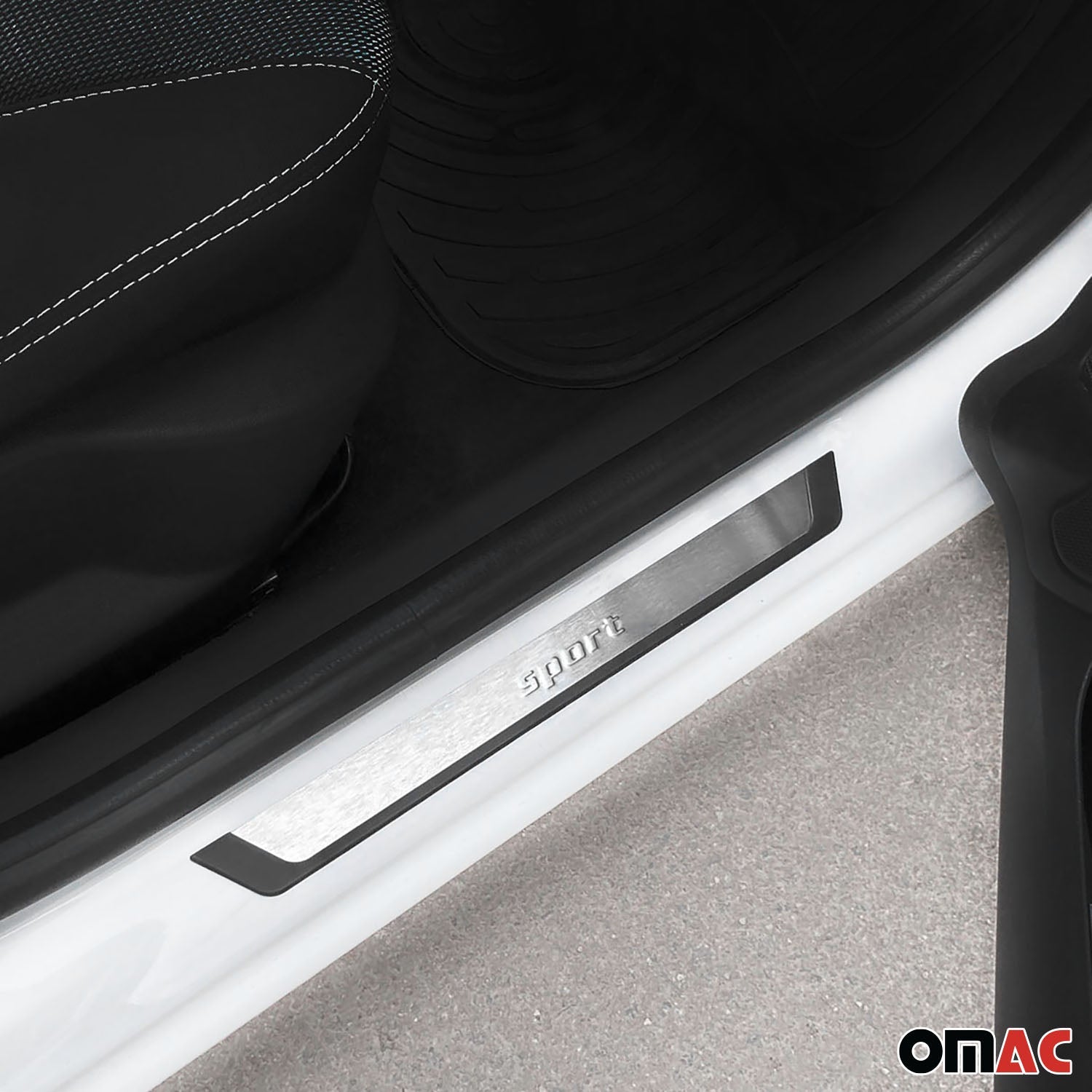 OMAC USA GMC Terrain Door Sill Scuff Plate Scratch Protector Sport Brushed Stainless Steel 4Pcs, alternate view