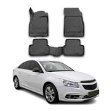 OMAC USA 2011-2015 Chevrolet Cruze Floor Mats Liners Full Set All Weather Black, classic floor mats