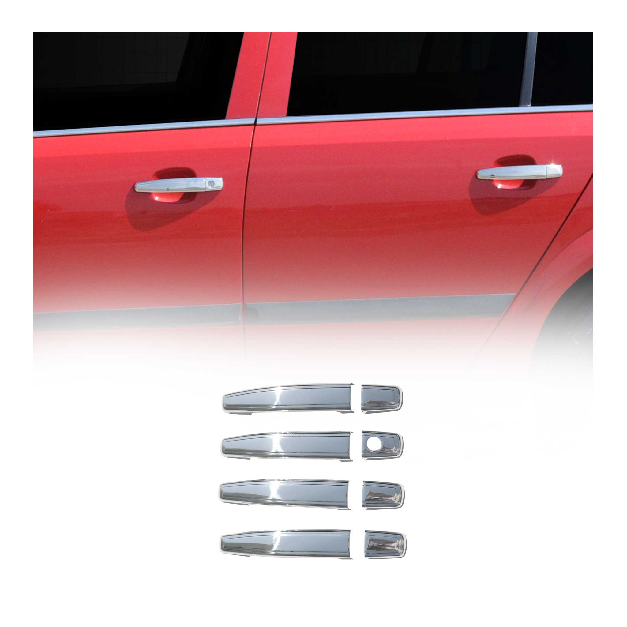 OMAC USA 2017-2022 Chevrolet Trax Car Door Handle Cover Protector Stainless Steel 8 Pcs
