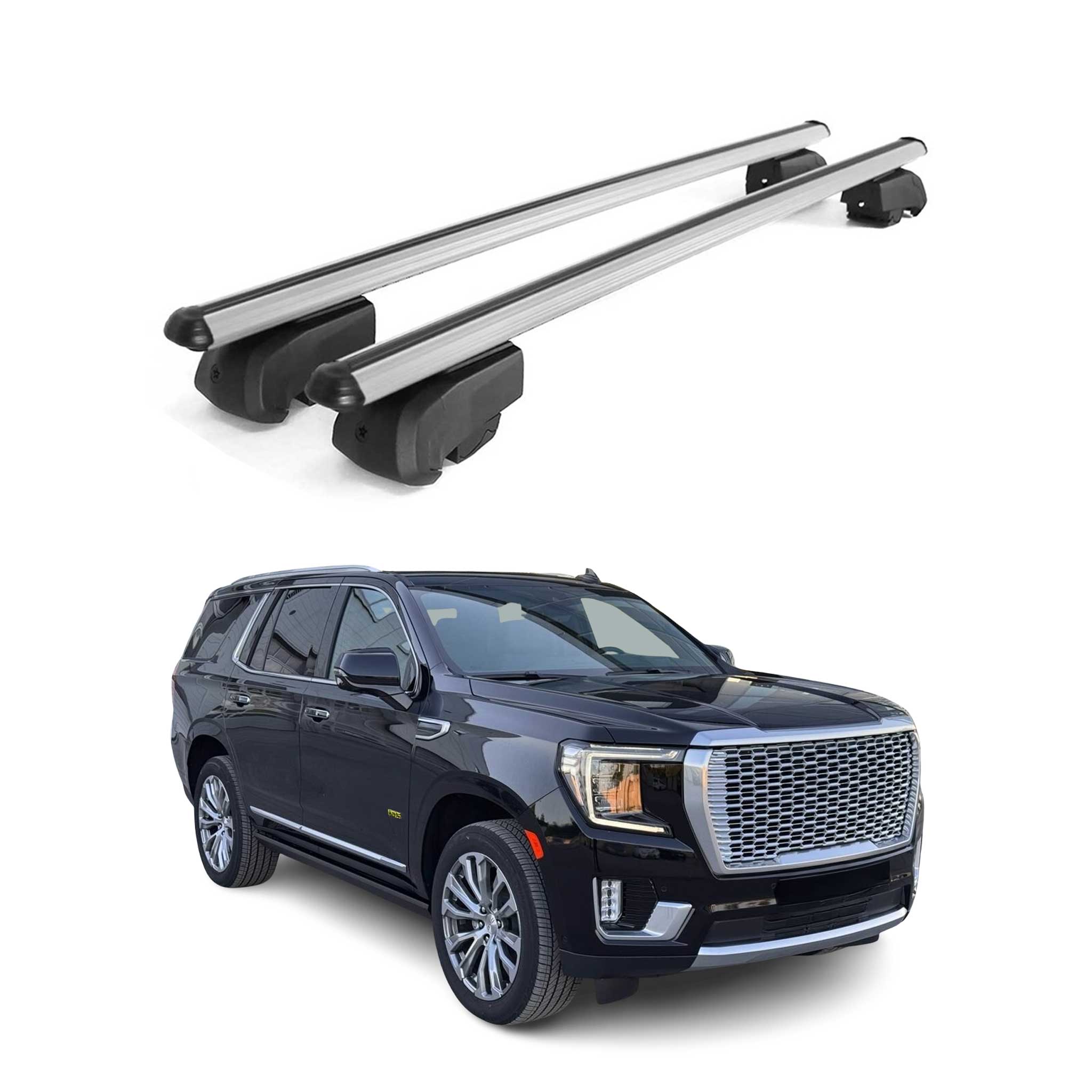 OMAC USA 2021-2026 GMC Yukon Roof Rack Cross Bars Silver, flush-mounted roof rails