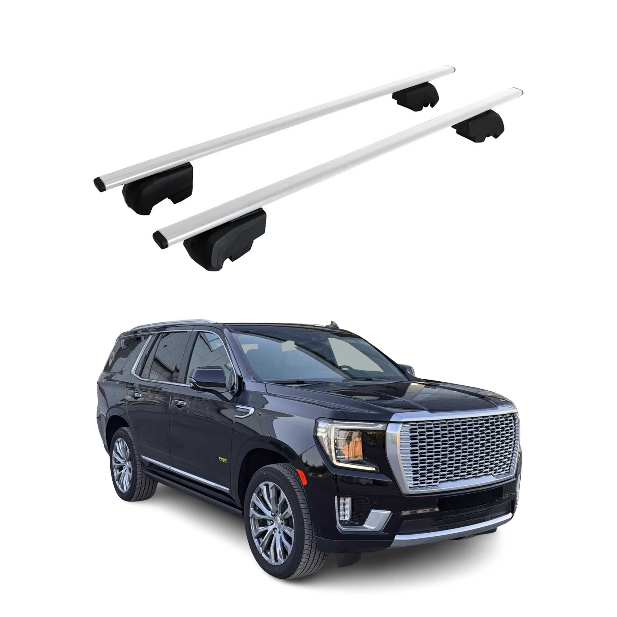 OMAC USA 2021-2026 GMC Yukon XL Roof Rack Cross Bars Silver, flush-mounted roof rails