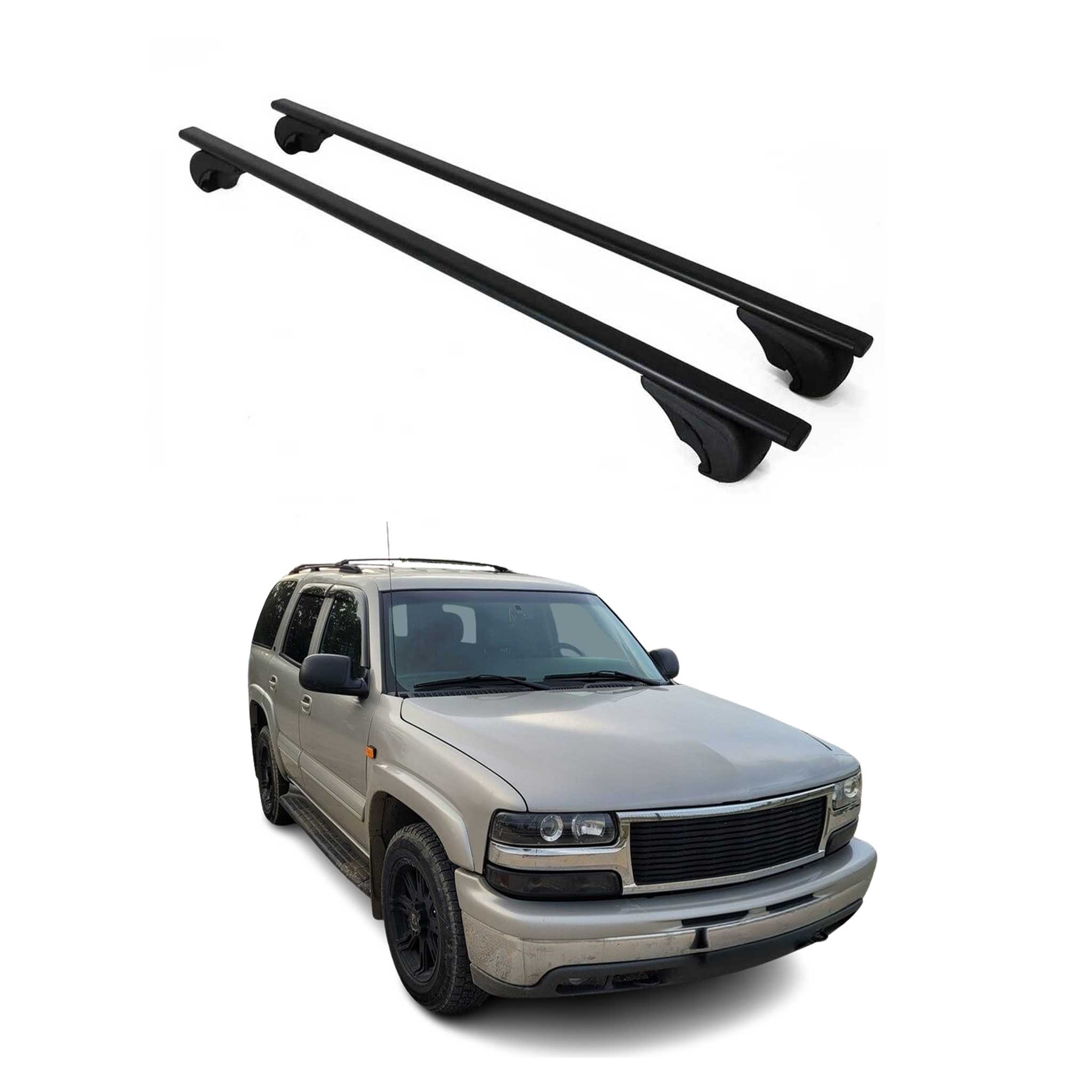 OMAC USA 2000-2006 Chevrolet Tahoe Roof Rack Cross Bars Black, raised roof rails