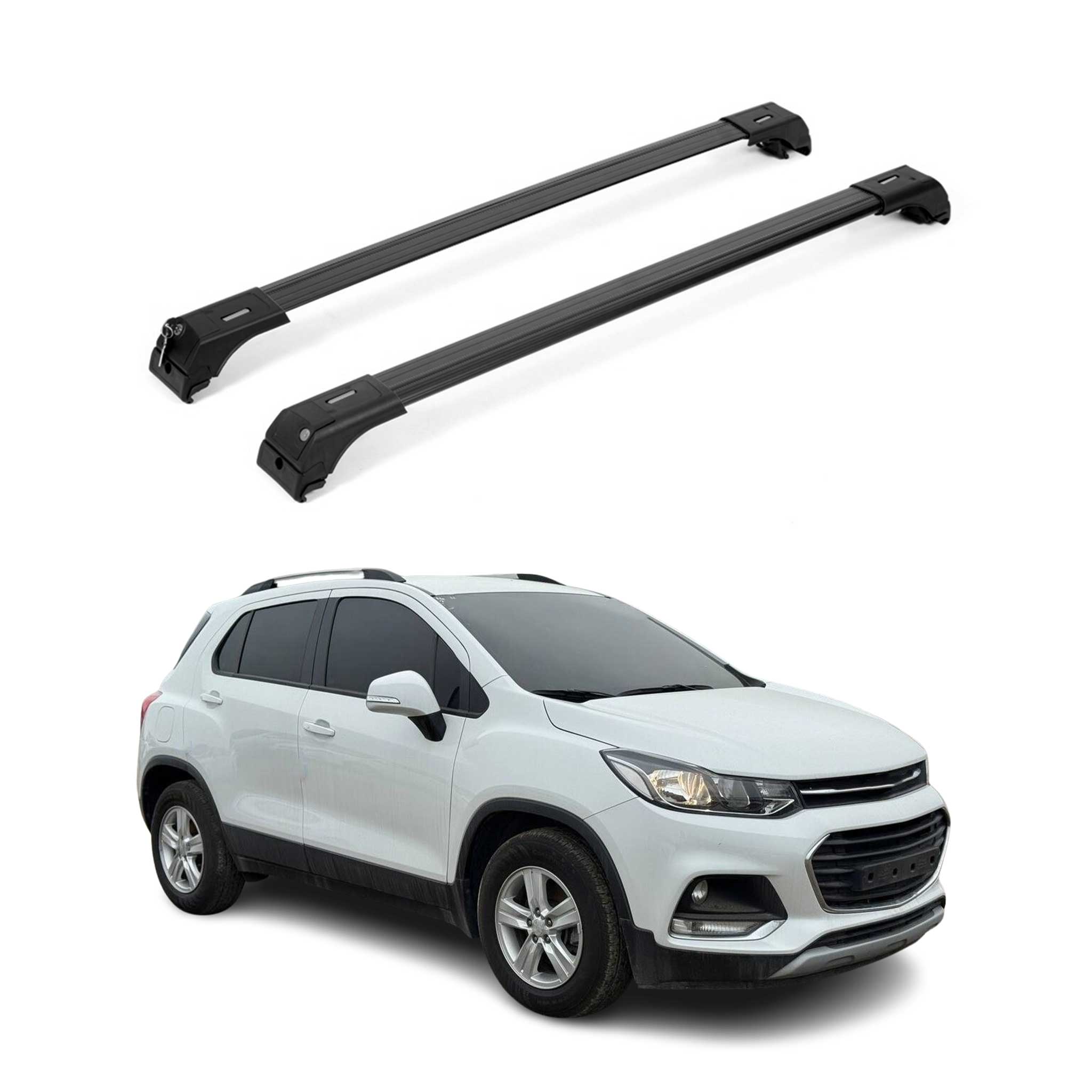 OMAC USA 2013-2022 Chevrolet Trax Roof Rack Cross Bars Black, flush-mounted roof rails