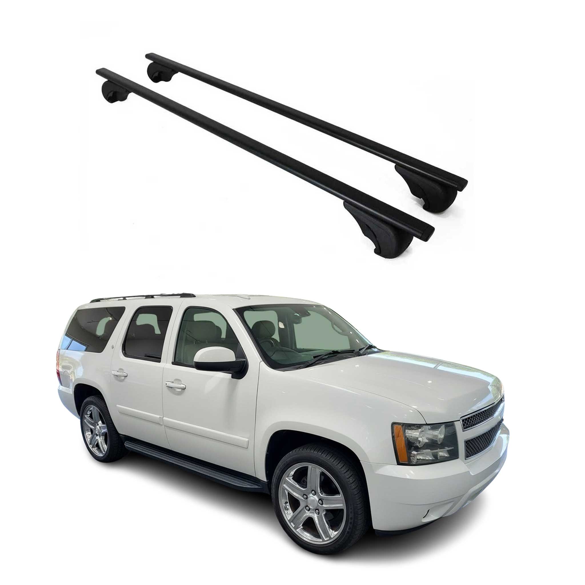 OMAC USA 2007-2014 Chevrolet Suburban Roof Rack Cross Bars Black, raised roof rails