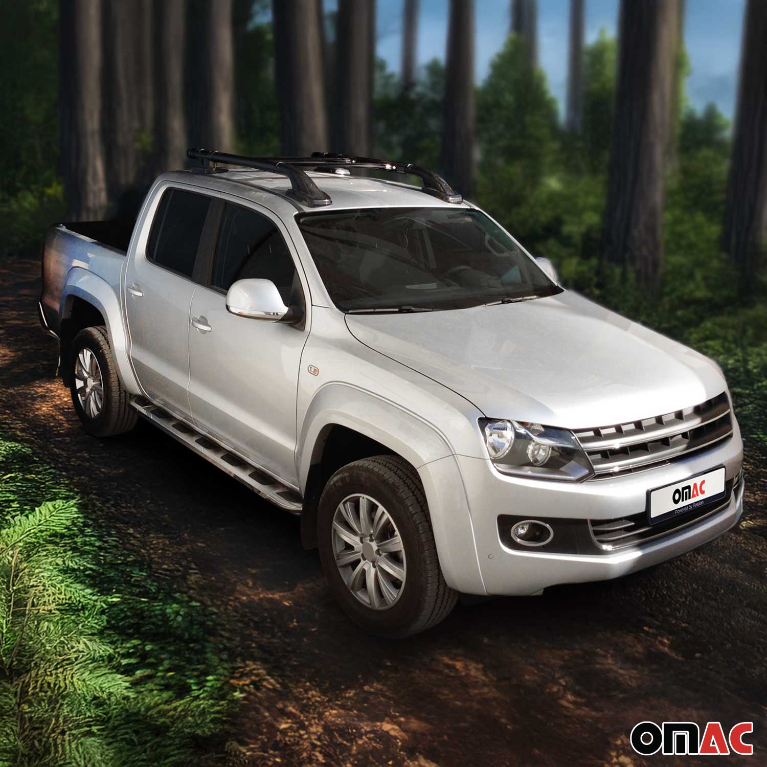 OMAC USA 2015-2022 GMC Canyon II Top Roof Rack & Side Rails Black Alu 4Pcs, additional view