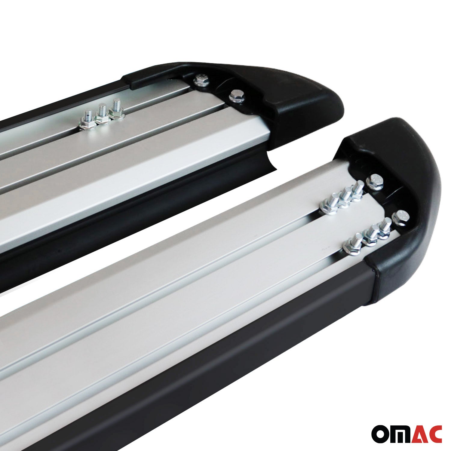 OMAC USA 2015-2024 Chevrolet Colorado / GMC Canyon Nerf Bar Side Step Running Boards Alu, reverse view