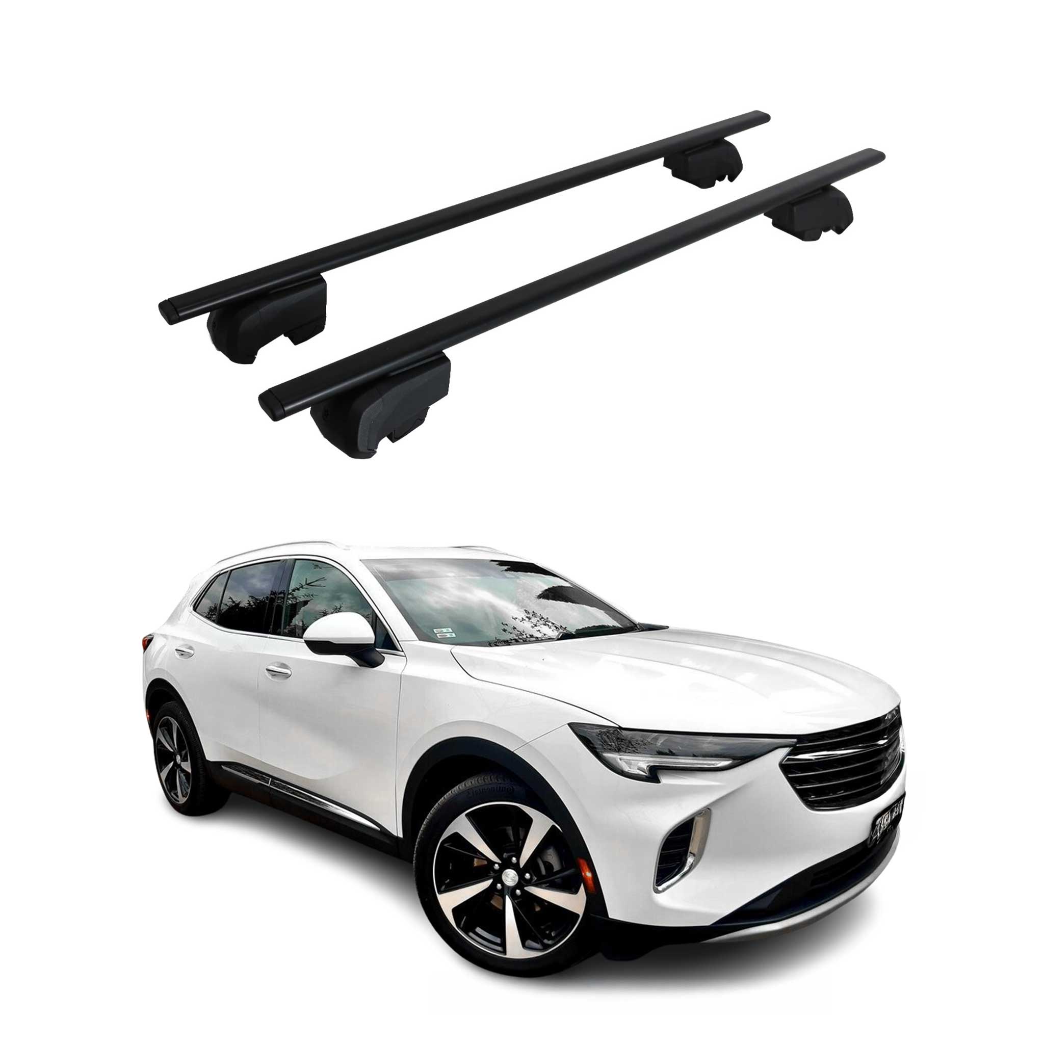 OMAC USA 2021-2024 Buick Envision Roof Rack Cross Bars Black, flush-mounted roof rails
