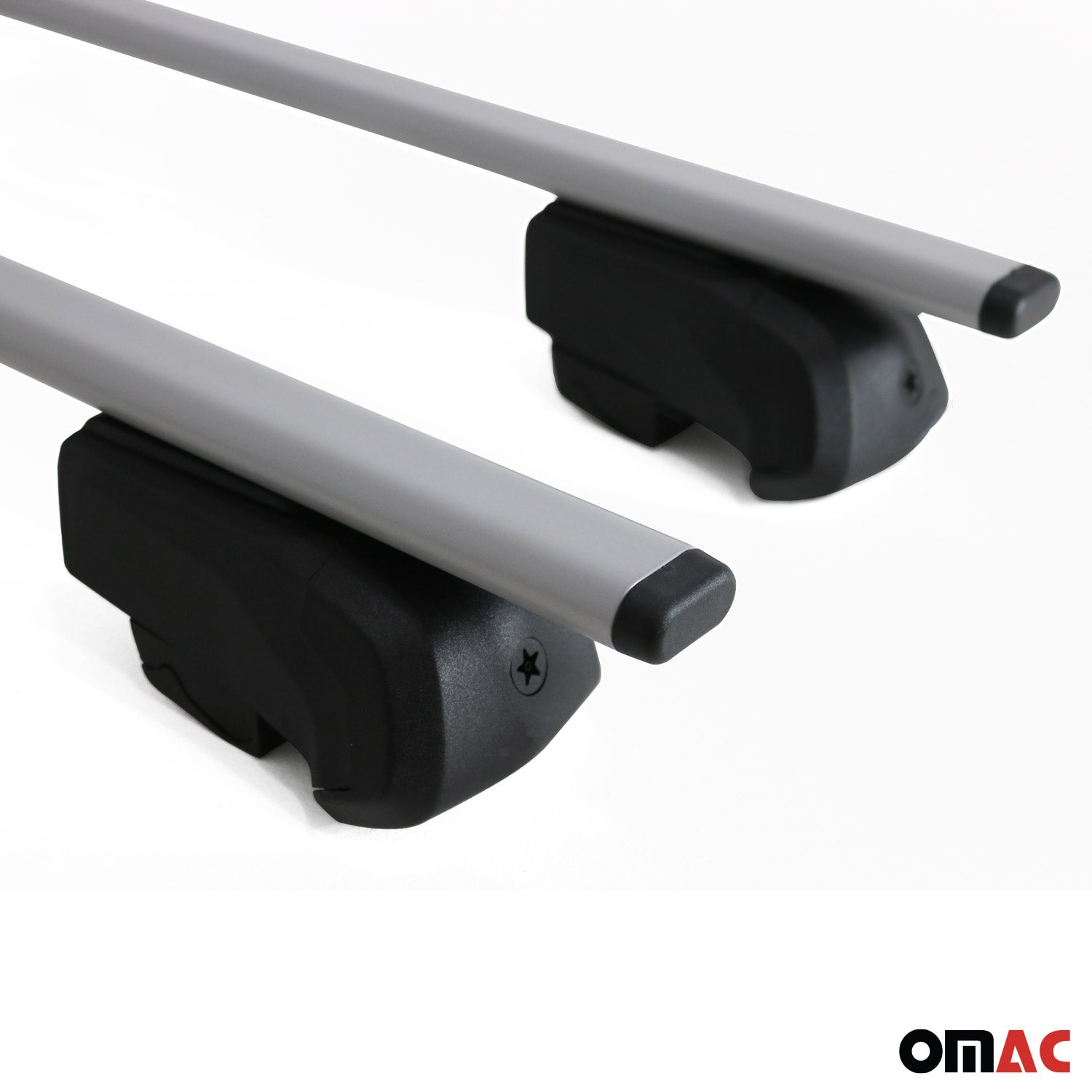 OMAC USA 2021-2026 GMC Yukon XL Roof Rack Cross Bars Silver, flush-mounted roof rails, reverse view