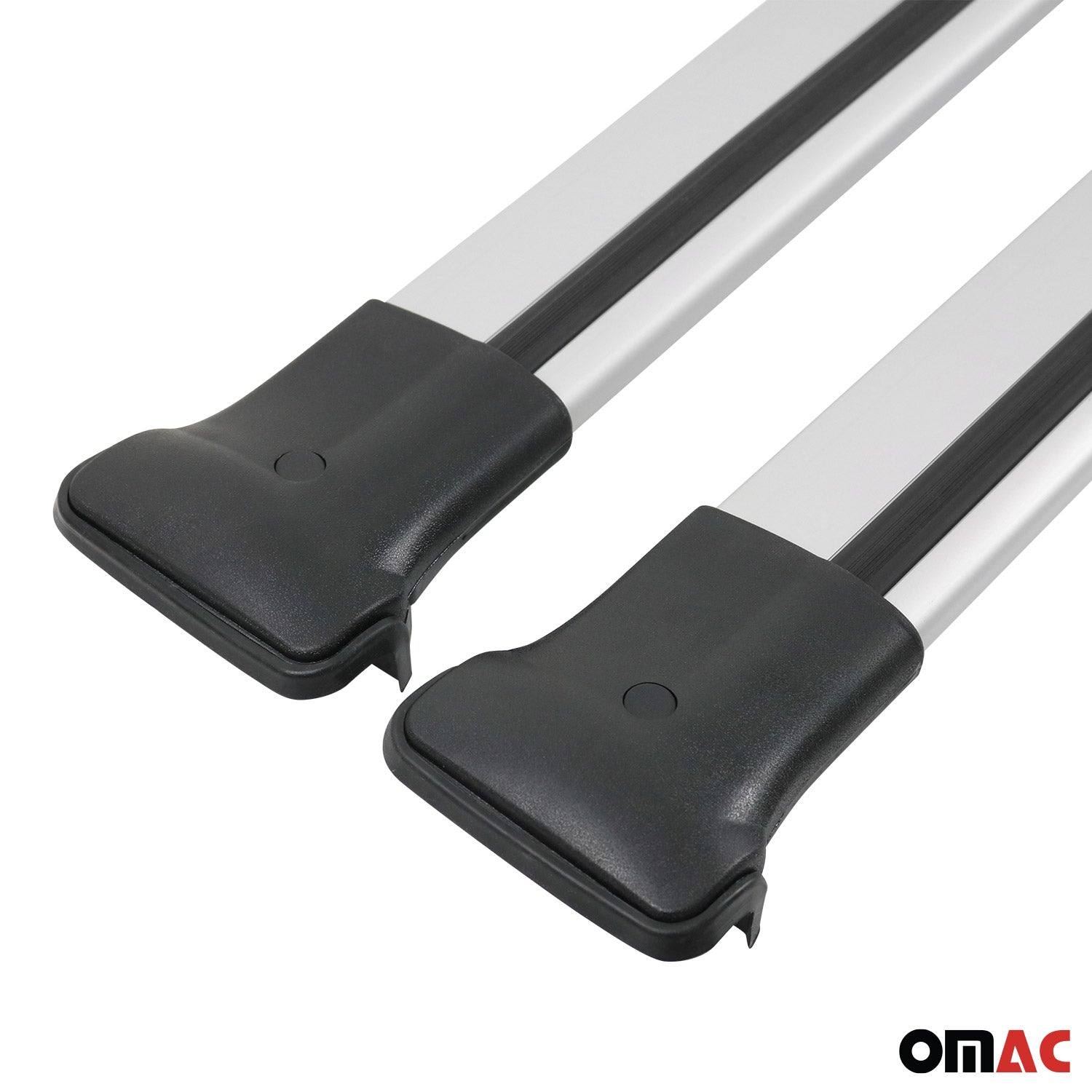 OMAC USA 2010-2017 Chevrolet Equinox Roof Rack Cross Bars Silver, raised roof rails, further detail