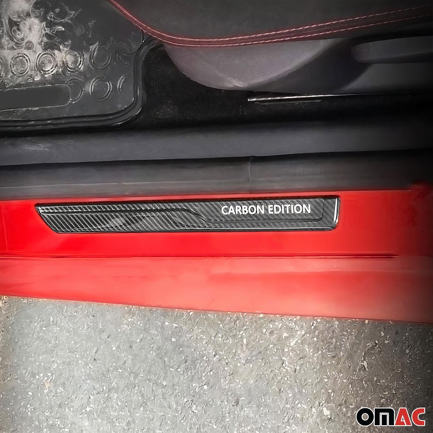 OMAC USA GMC Door Sill Scuff Plate Scratch Protector Carbon Fiber Edition 4 Pcs, door sill covers, additional view