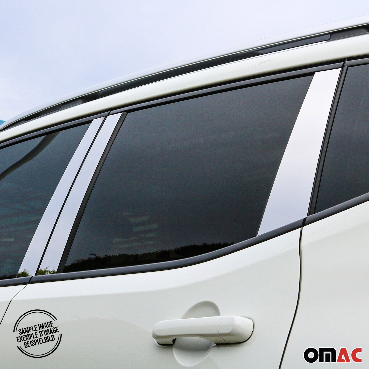 OMAC USA 2013-2022 Buick Encore Window B Pillar Posts Door Trim Cover Stainless Steel Silver 6x, additional view