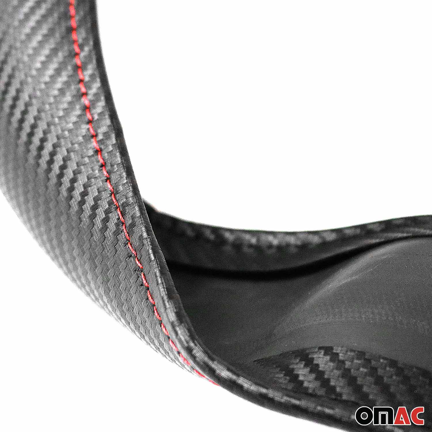 OMAC USA 14.5-15.5’’ Steering Wheel Cover Red Stripe Leather Anti-slip Breathable, package contents