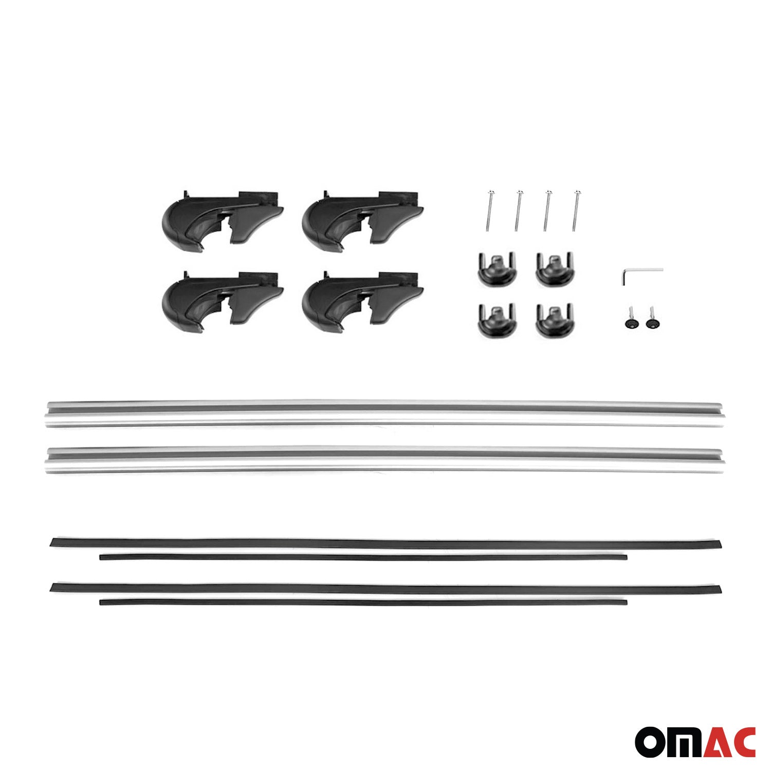 OMAC USA 2000-2014 GMC Yukon XL 1500 Roof Rack Cross Bars Black, raised roof rails, further detail