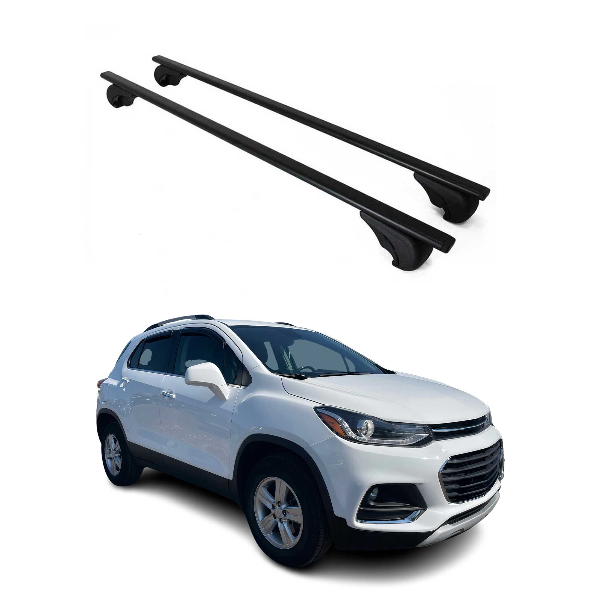 OMAC USA 2013-2022 Chevrolet Trax Roof Rack Cross Bars Black, raised roof rails