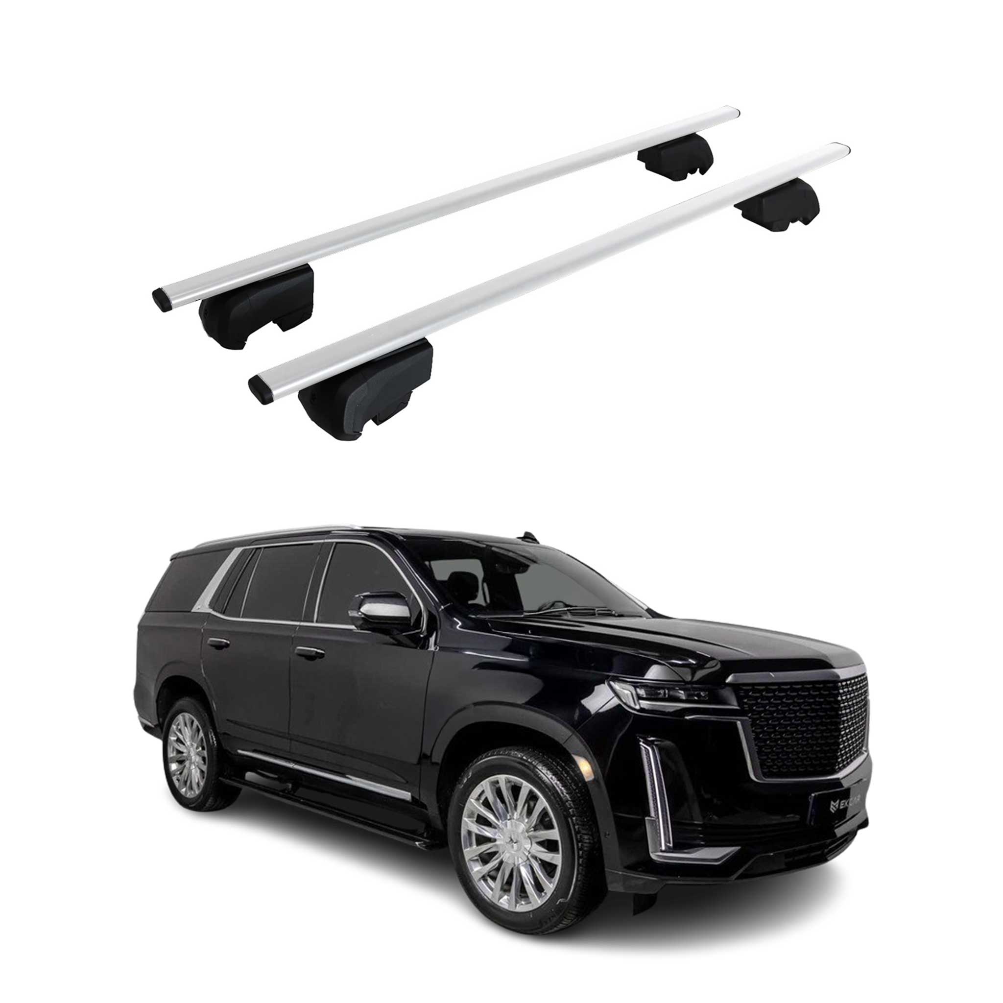 OMAC USA 2021-2026 Cadillac Escalade Roof Rack Cross Bars Silver, flush-mounted roof rails