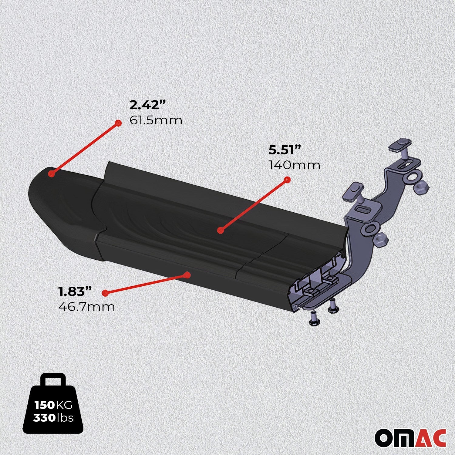 OMAC USA 2018-2023 Chevrolet Traverse Nerf Bar Side Step Running Boards Alu 2x, product detail