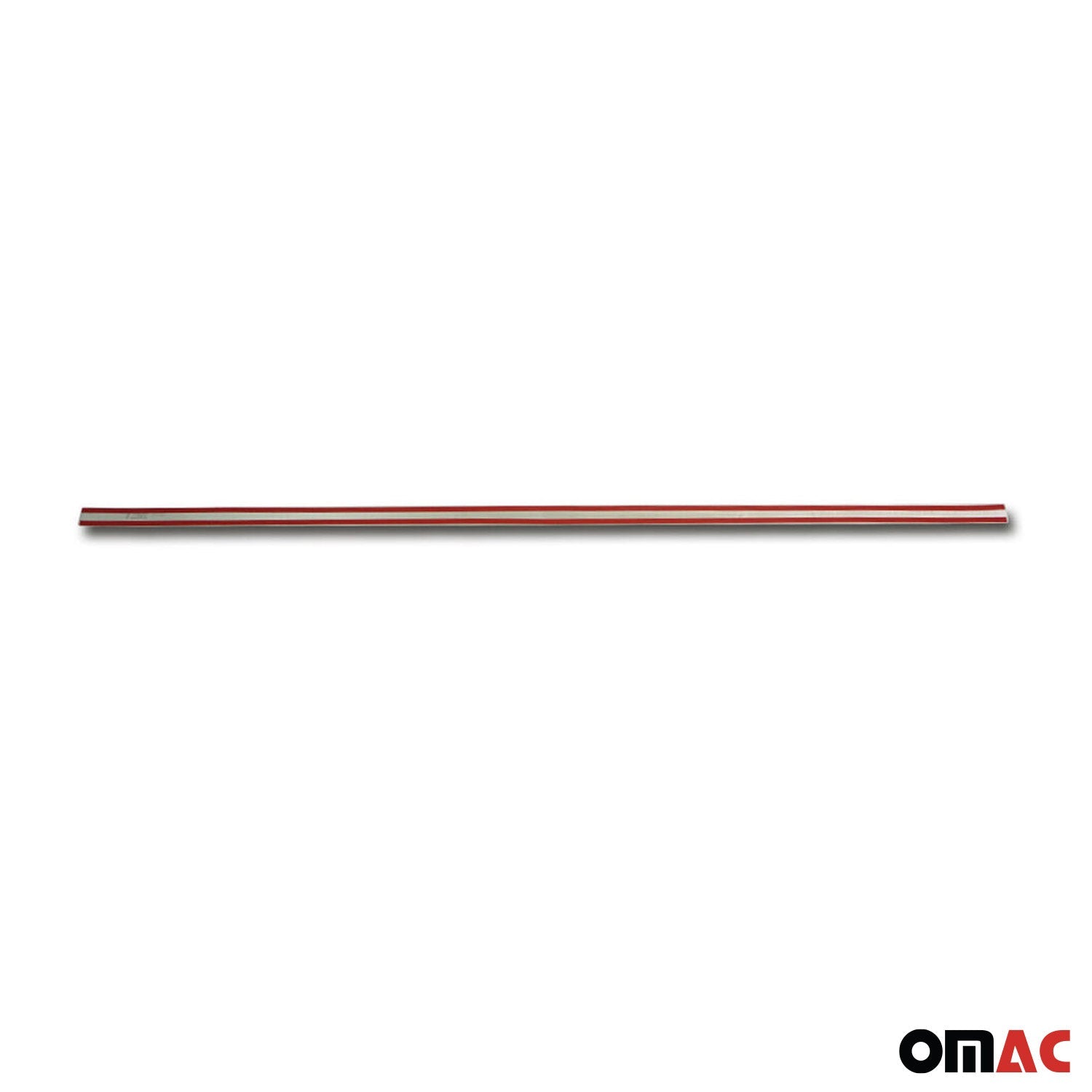 OMAC USA 2014-2019 GMC Sierra 1500/2500/3500 HD Rear Trunk Molding Trim Stainless Steel Silver 1Pc, angled view