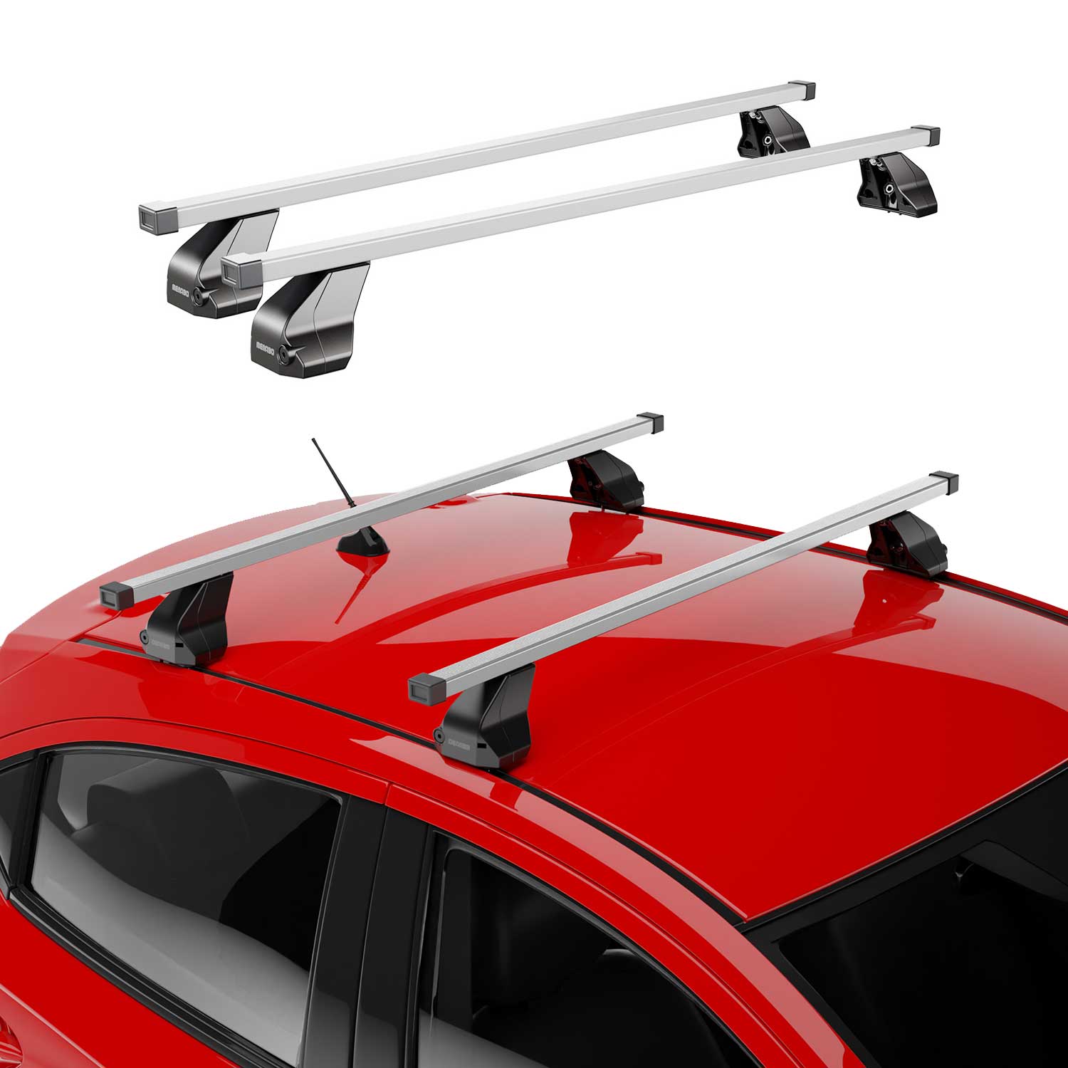 OMAC USA 2018-2024 Chevrolet Equinox Roof Rack Cross Bars Silver, fixpoints, alternate view