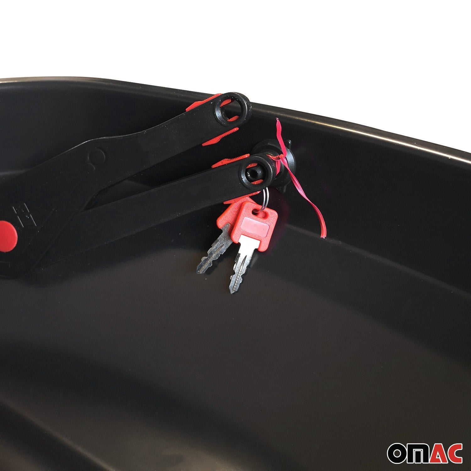 OMAC USA Roof Cargo Box 8 Cubic Feet Dual-Side Opening Black, roof boxes, further detail