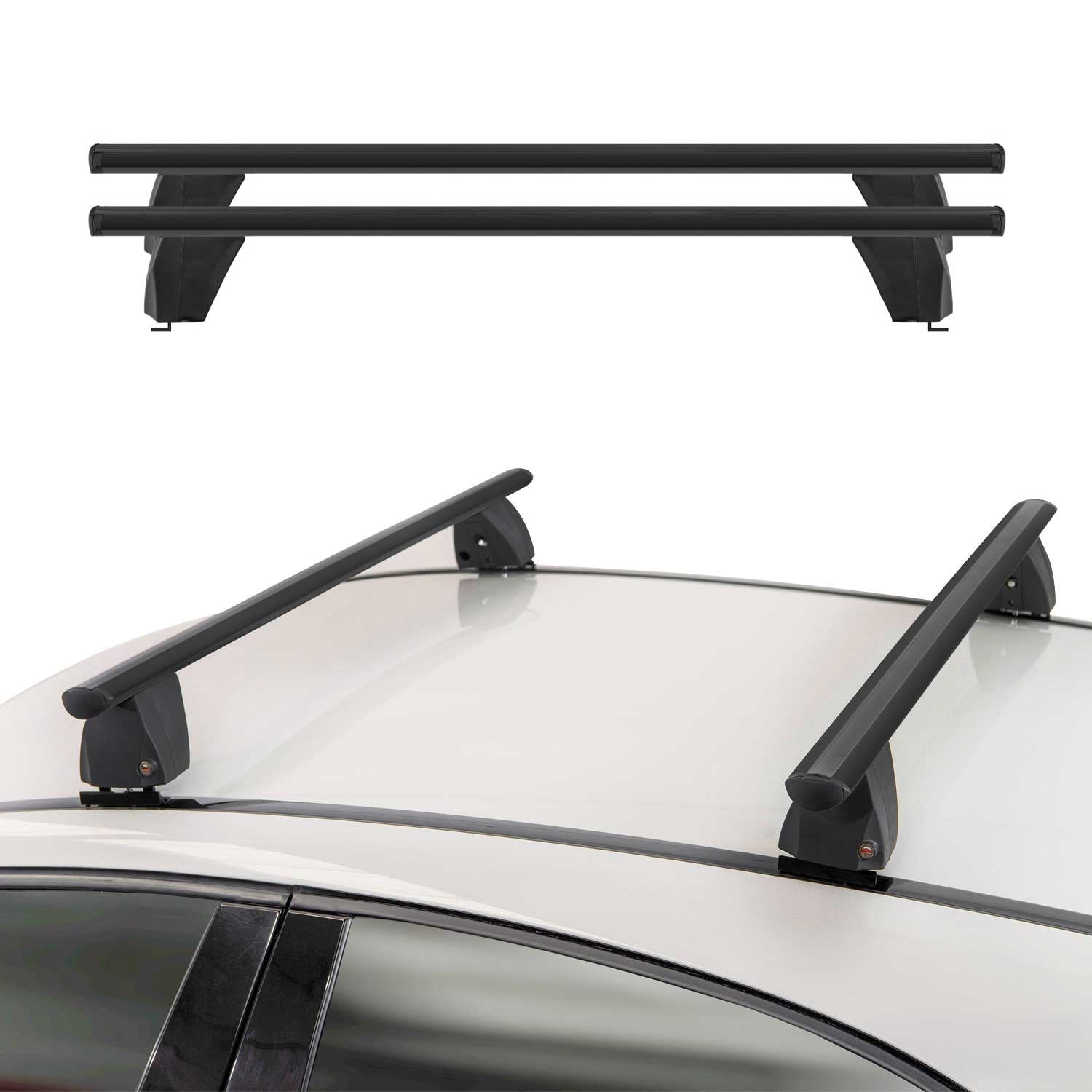 OMAC USA 2018-2024 Chevrolet Equinox Roof Rack Cross Bars Black, fixpoints, alternate view