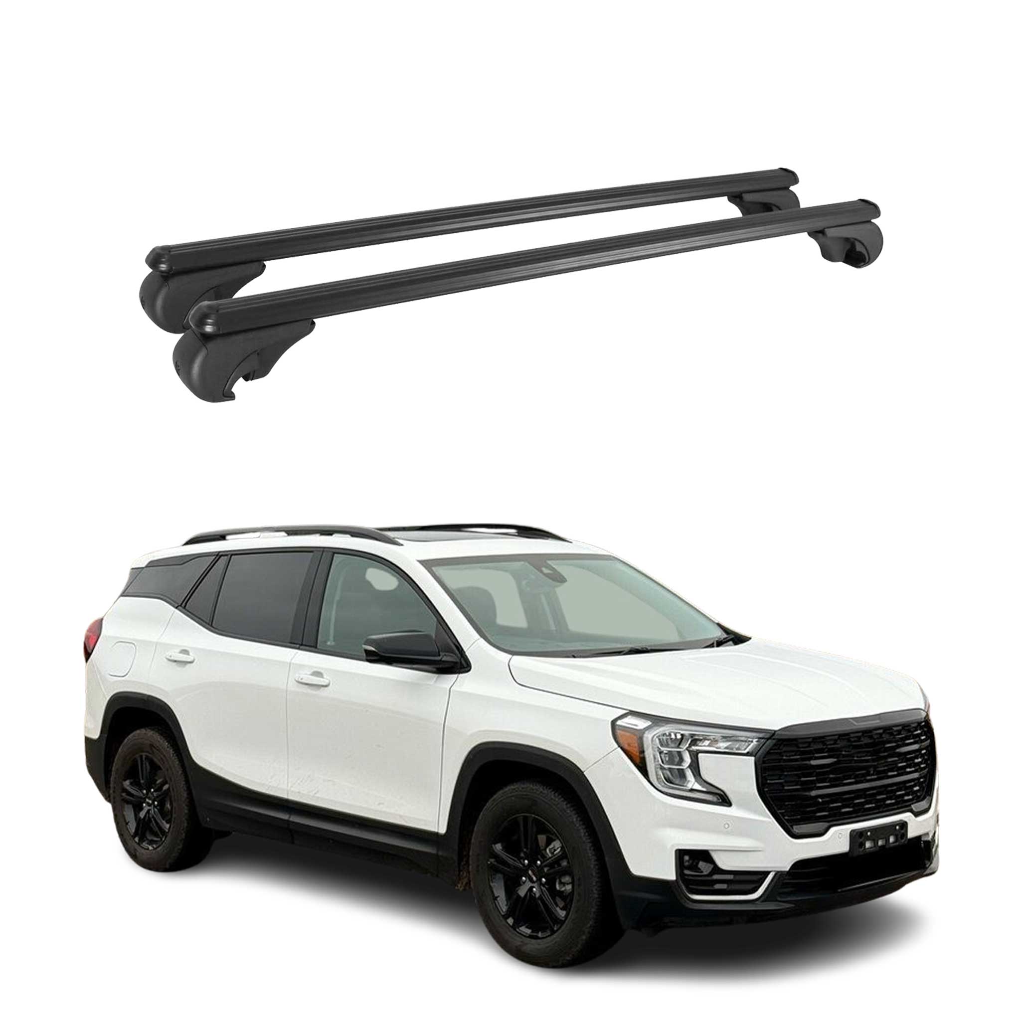 OMAC USA 2018-2024 GMC Terrain / Terrain Denali Roof Rack Cross Bars Black, raised roof rails