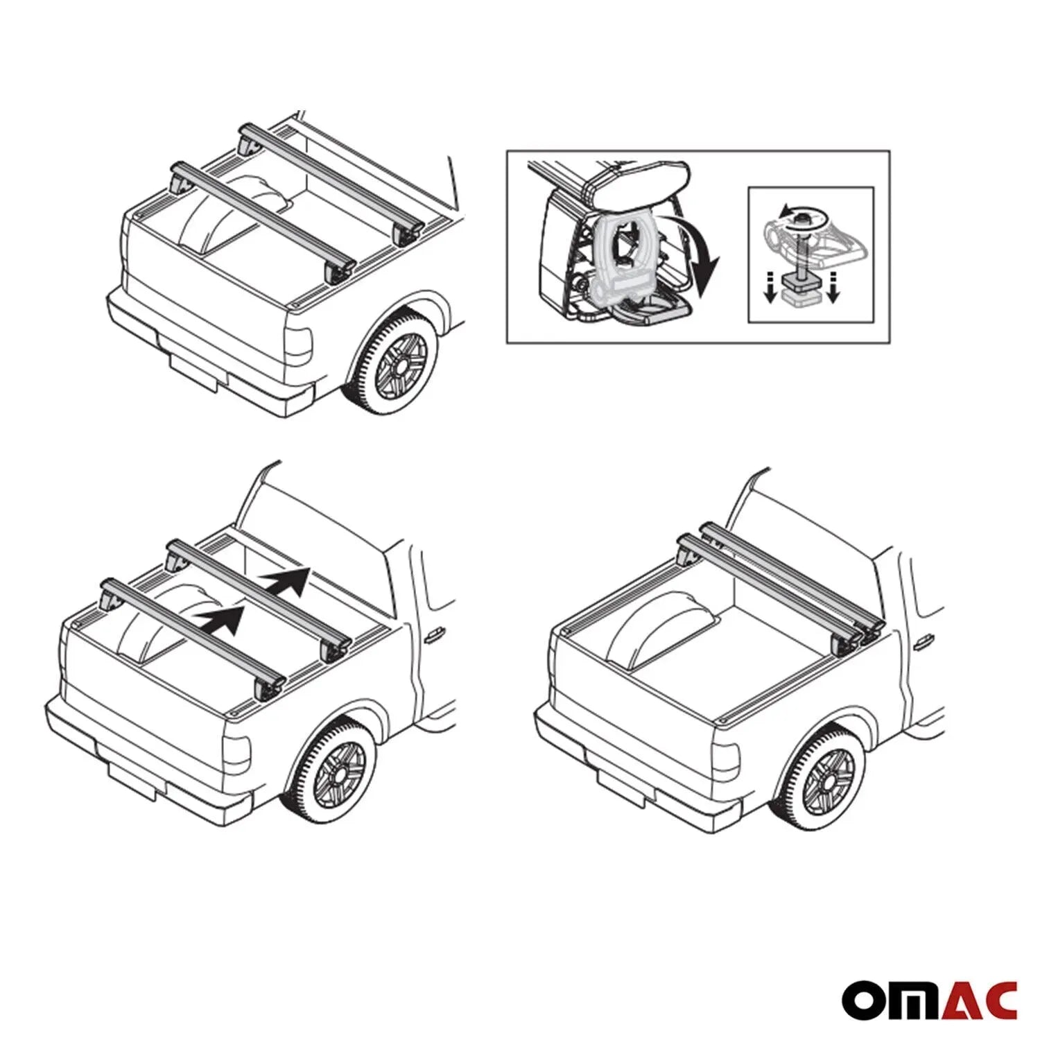 OMAC USA 2019-2026 GMC Sierra 1500 2500HD 3500HD / Sierra EV Truck Bed Rack System, side view