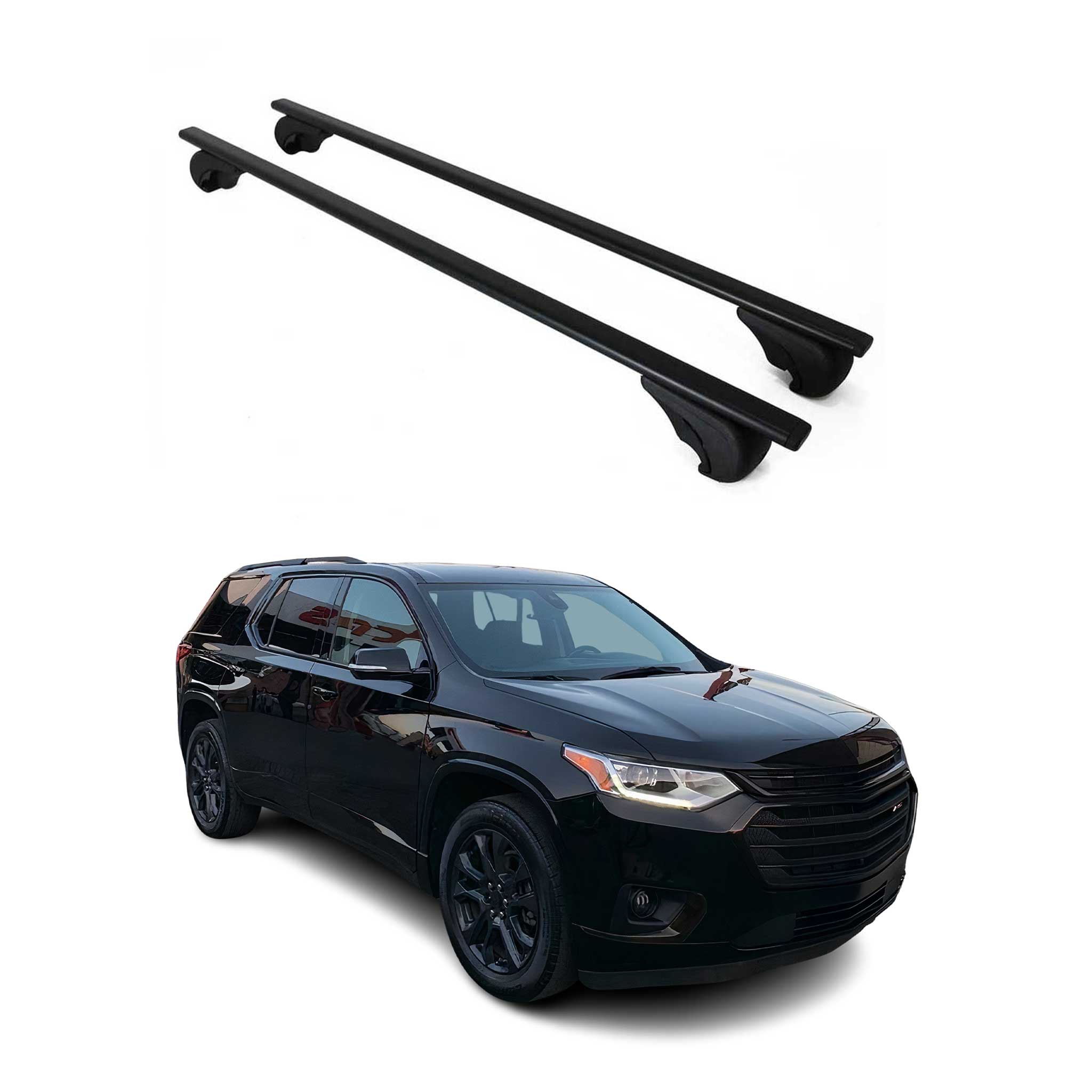 OMAC USA 2018-2024 Chevrolet Traverse Roof Rack Cross Bars Luggage Carrier 2 Pcs, raised roof rails