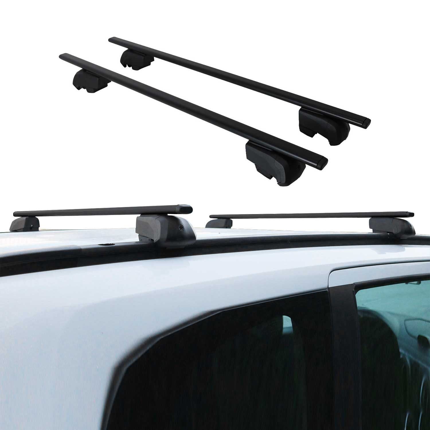 OMAC USA 2021-2024 Buick Envision Roof Rack Cross Bars Black, flush-mounted roof rails, alternate view