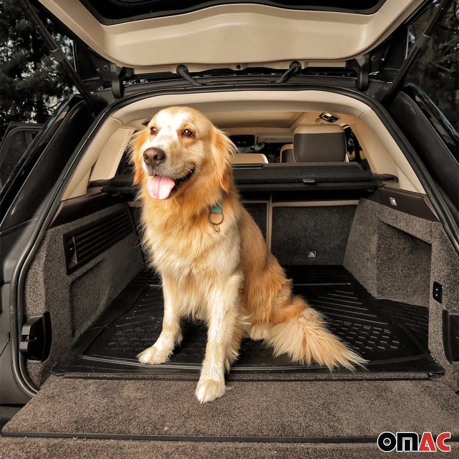 OMAC USA 2011-2014 Chevrolet Cruze Sedan Universal Cargo Mat Liner Waterproof Rubber Black 1Pc, additional view