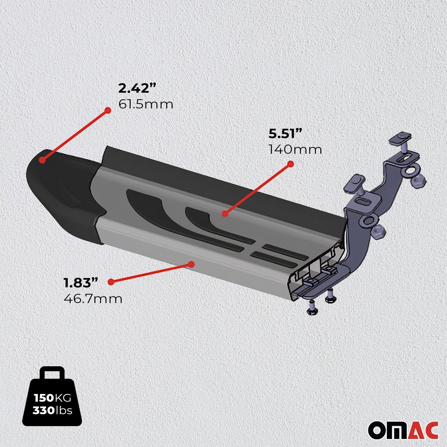 OMAC USA 2019-2026 Chevrolet Silverado / GMC Sierra 1500 Double Cab Crew Cab Side Step, running boards, product detail