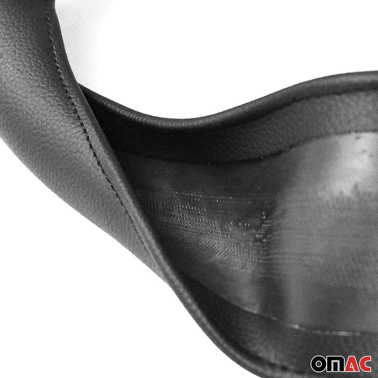 OMAC USA 14.5-15.5’’ Steering Wheel Cover Black Leather Anti-slip Breathable, fitment detail