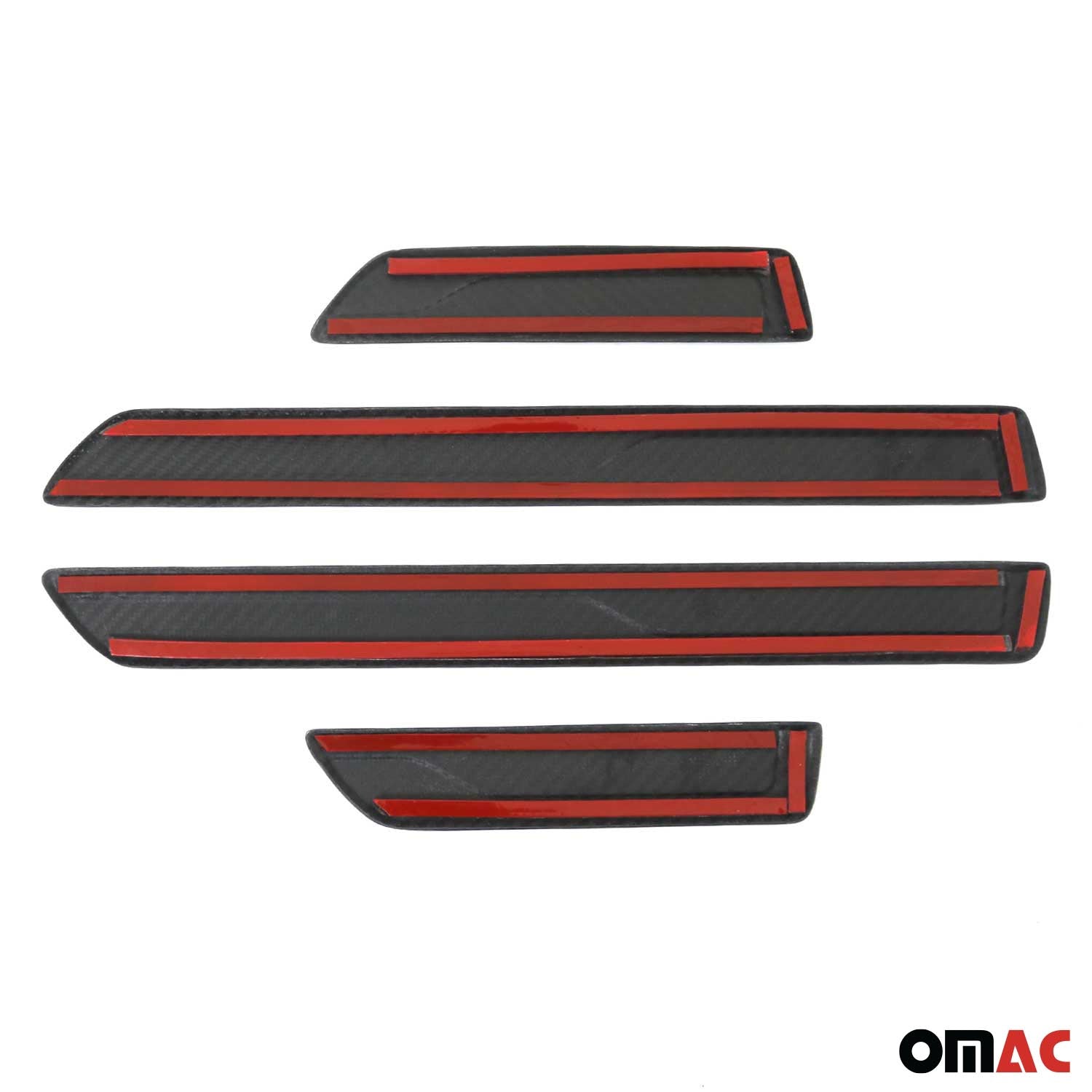 OMAC USA GMC Door Sill Scuff Plate Scratch Protector Carbon Fiber Edition 4 Pcs, door sill covers, angled view