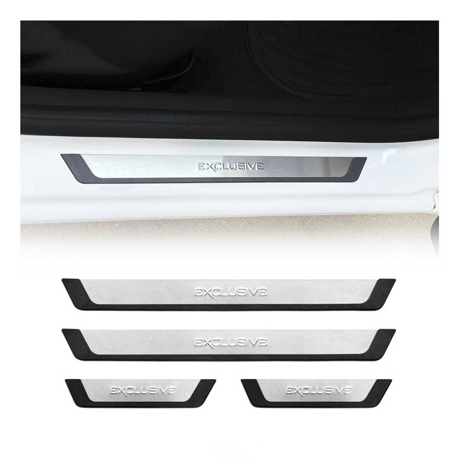OMAC USA Chevrolet Spark Door Sill Scuff Plate Scratch Protector Exclusive Brushed Stainless Steel 4Pcs, door sill covers