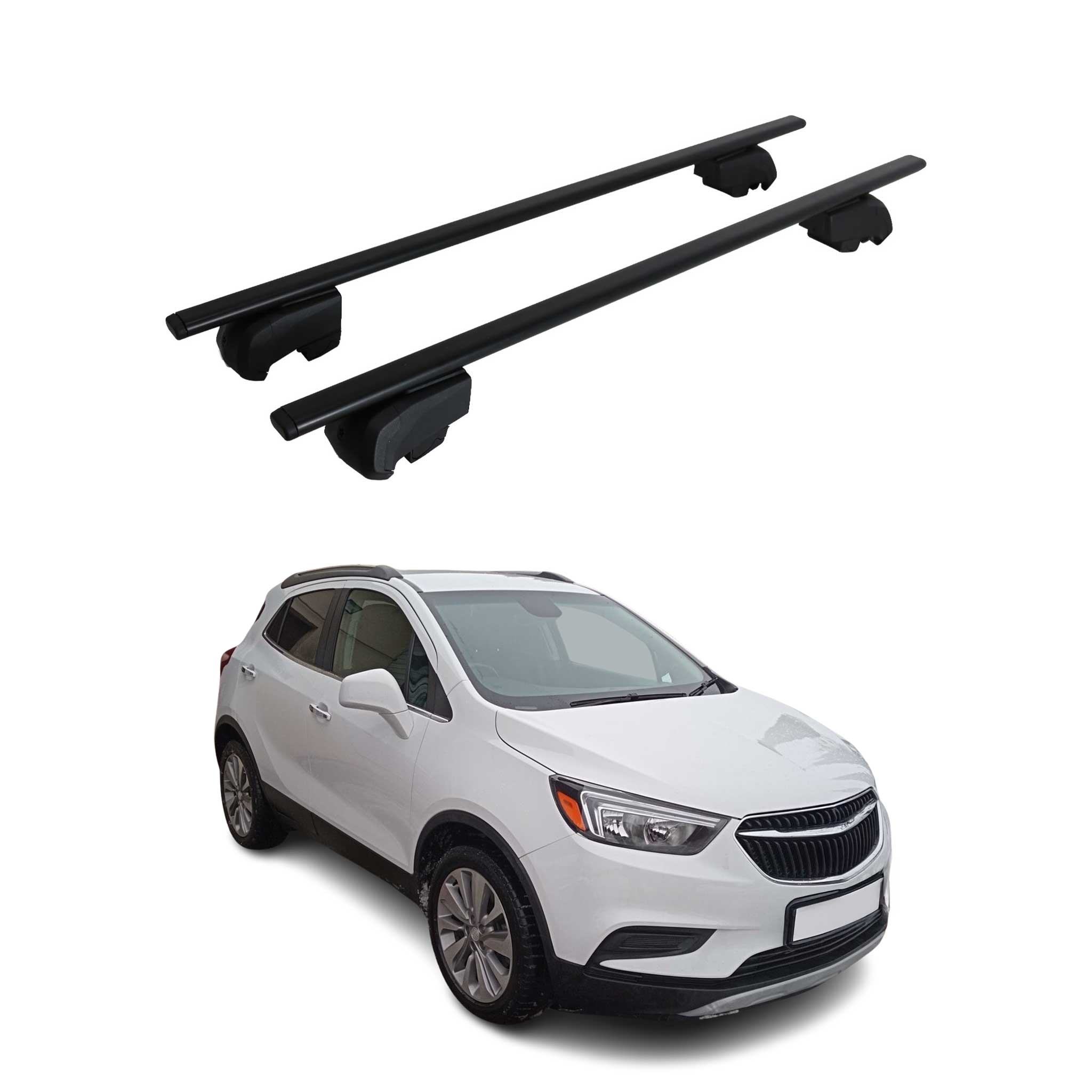 OMAC USA 2013-2022 Buick Encore Roof Rack Cross Bars Black, flush-mounted roof rails