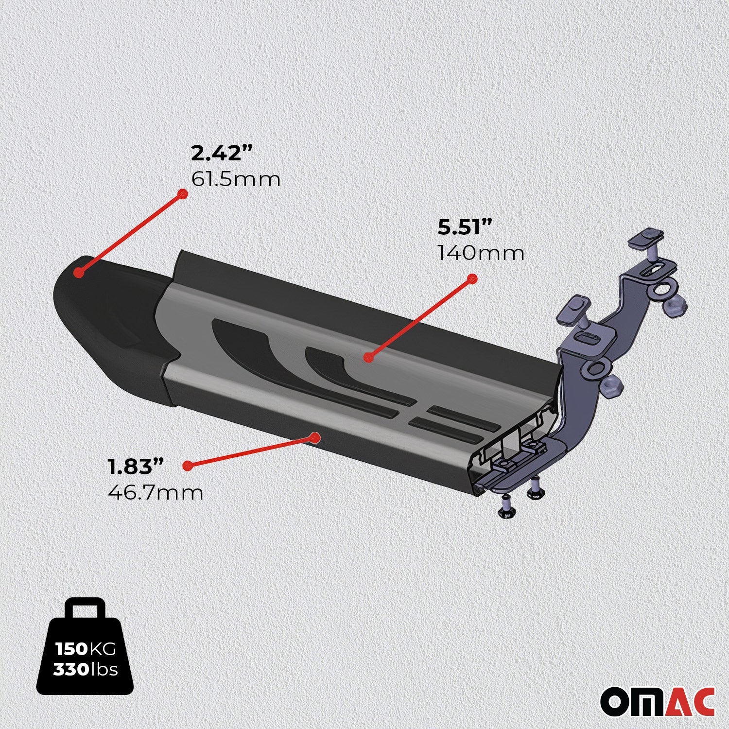 OMAC USA 2018-2023 Chevrolet Traverse Nerf Bar Side Step Running Boards Alu 2x, product detail