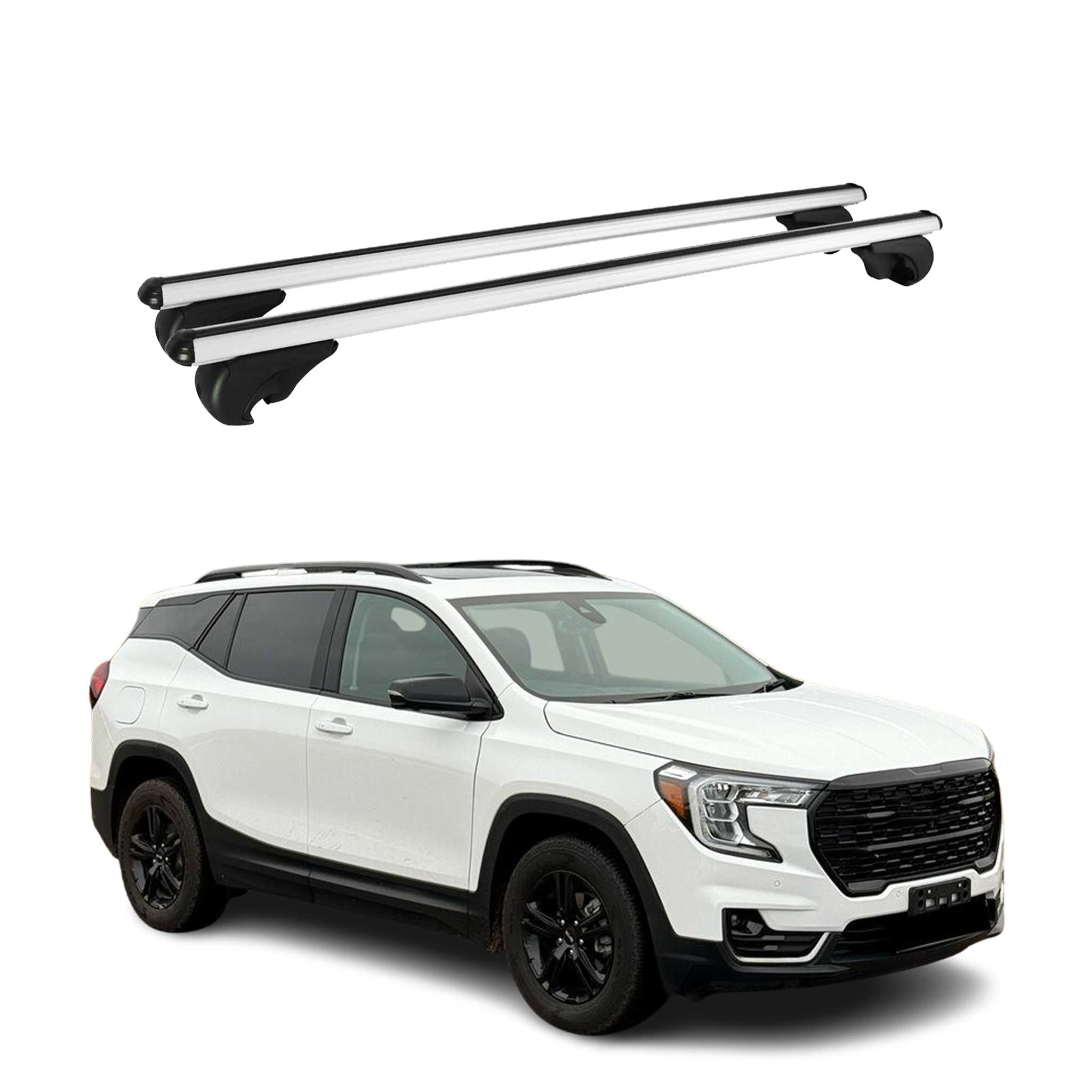 OMAC USA 2018-2024 GMC Terrain / Terrain Denali Roof Rack Cross Bars Silver, raised roof rails
